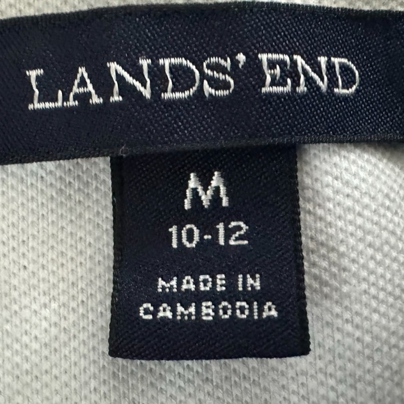 LANDS END Women’s Coastal Navy Stripe Polo Dress Sleeveless Collared Preppy Sz M - Picture 7 of 10